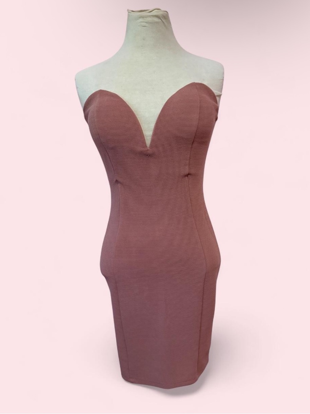 Strapless Mauve Bodycon Dress